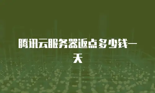 腾讯云服务器返点多少钱一天