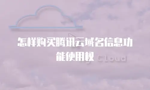 怎样购买腾讯云域名信息功能使用权