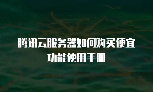腾讯云服务器如何购买便宜功能使用手册