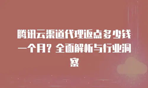 腾讯云渠道代理返点多少钱一个月？全面解析与行业洞察