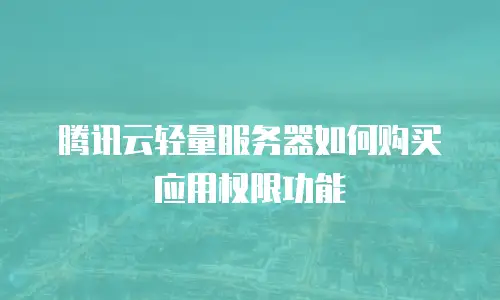 腾讯云轻量服务器如何购买应用权限功能