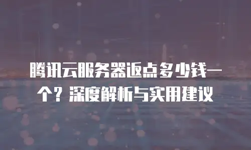腾讯云服务器返点多少钱一个？深度解析与实用建议
