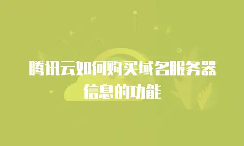 腾讯云如何购买域名服务器信息的功能