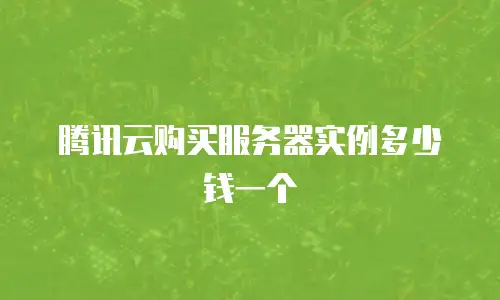 腾讯云购买服务器实例多少钱一个
