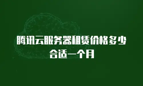 腾讯云服务器租赁价格多少合适一个月