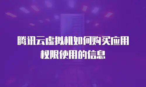 腾讯云虚拟机如何购买应用权限使用的信息