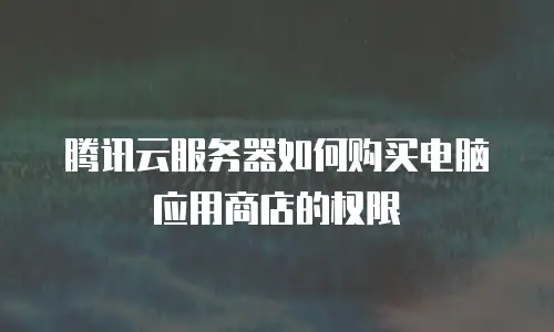 腾讯云服务器如何购买电脑应用商店的权限
