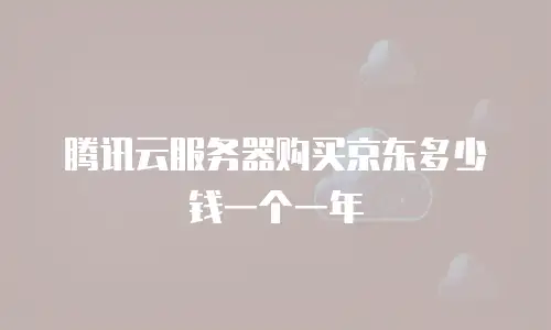 腾讯云服务器购买京东多少钱一个一年