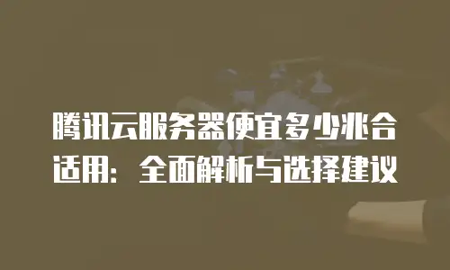 腾讯云服务器便宜多少兆合适用：全面解析与选择建议