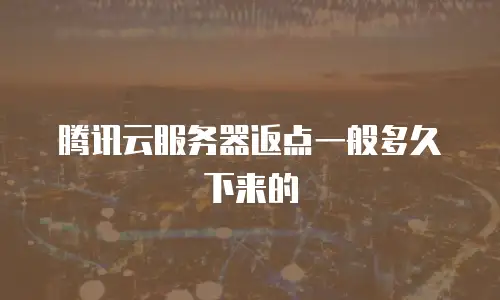 腾讯云服务器返点一般多久下来的