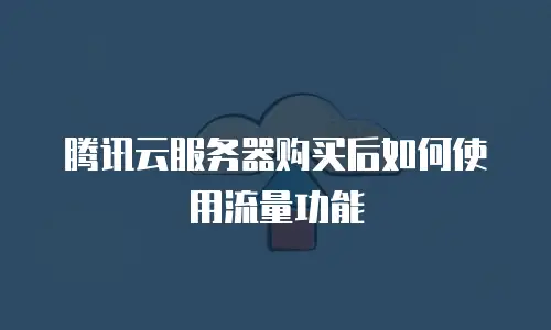腾讯云服务器购买后如何使用流量功能
