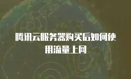 腾讯云服务器购买后如何使用流量上网