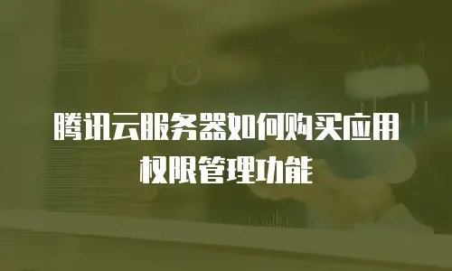 腾讯云服务器如何购买应用权限管理功能