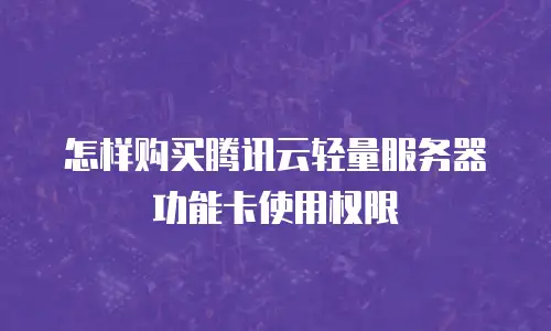 怎样购买腾讯云轻量服务器功能卡使用权限