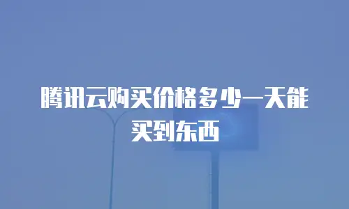 腾讯云购买价格多少一天能买到东西