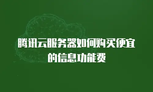 腾讯云服务器如何购买便宜的信息功能费